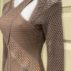 BCBG MAXAZRIA Bodycon Dress XXS Jaylynn Nude Taupe